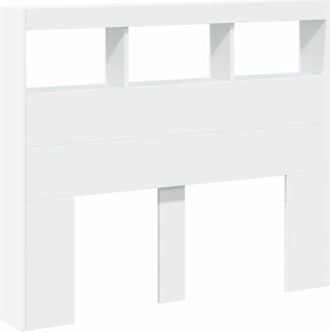 vidaXL Headboard Cabinet with LED White 120x17x102 cm vidaXL