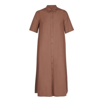 ottod'Ame Shirt Dresses, female, Brown, Size: L Long Chemisier Dress