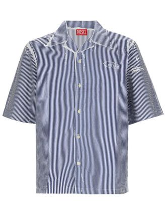 Diesel Neutrals Vertical Stripes Boxy Shirt