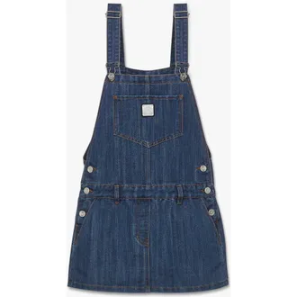 MCM Overall Skirt in Lurex Denim in Indigo at Nordstrom, Size Medium
