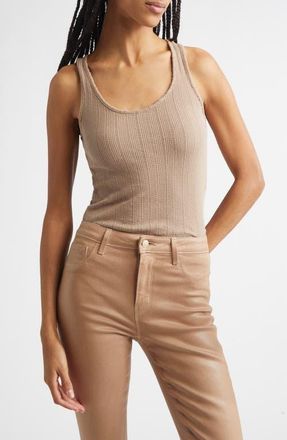L'agence Adria Scoop Neck Organic Cotton Tank in Portabella at Nordstrom, Size Xx-Large