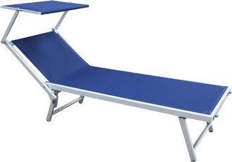 Mobili Rebecca Tumbona con capota de aluminio y pvc azul