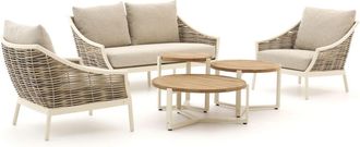 Apple Bee Milou/Monaco stoel-bank loungeset 6-delig 4-zits