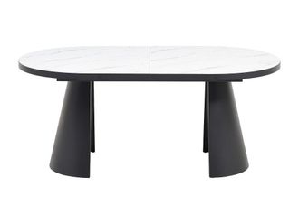 VENTE-UNIQUE.COM Mesa de comedor madera negro, blanco