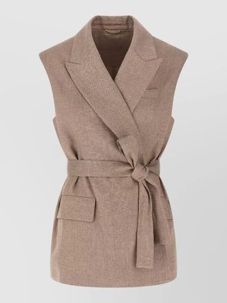 Brunello Cucinelli linen belted vest