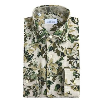 Alessandro Gherardi Fantasia Shirt - Heren - Casual Overhemden - Groen - 4XL - Katoen - Overhemden