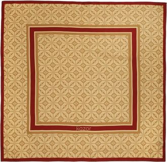 Kazar Beige zijden sjaal met het patroon van de auteur - Dames - Zijden sjaals - Beige - ONE Size - Accessoires