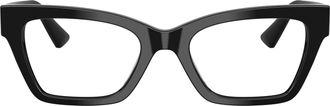 Giorgio Armani 0ar7285hu Rectangular Black Acetate Eyeglasses with Logo Emblem