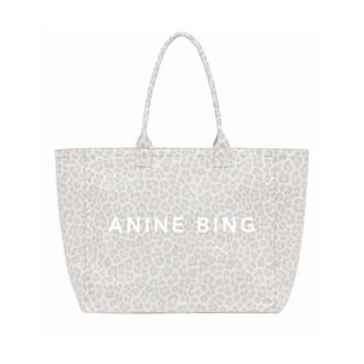 Anine Bing Leo Canvas Tote - female - Anine Bing - Shopping Bags - Gray - ONE SIZE - Bags
