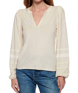 Nation Ltd Arden Long Sleeve Blouse In Parchment