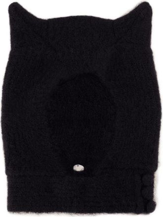 Coperni Womens Copsa06y3005-Blk Knitted Horn Beanie Black Wool