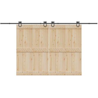 vidaXL Kit De Herrajes Para Puertas Correderas Acero Negro 400 Cm Vidaxl