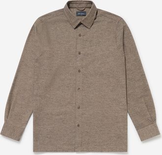 Oliver Sweeney Mens Barnham Long Sleeve Linen Shirt in Grey Cotton - Size Medium