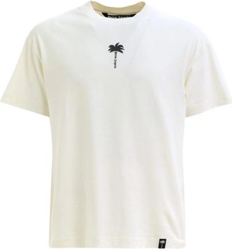 Palm Angels Palmboom Statement T-shirt - Heren - T-shirts - Wit - M - Katoen - Tops