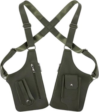 Generic Double Shoulder Armpit Bag, Anti-Theft Hidden Adjustable Strap Holster, Water Resistant Crossbody Pack (Army Green)