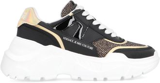 Versace Jeans Couture Womens Speed Track Low-Top Sneakers Black Trainers