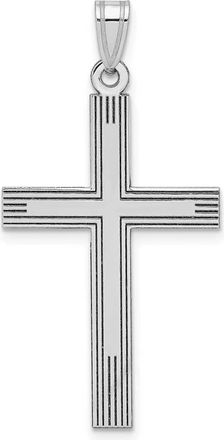 Diamond2Deal 14k White Laser Etched Cross Charm