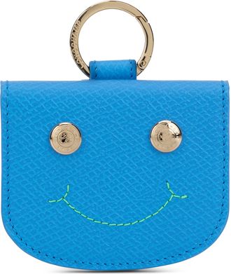 Longchamp Womens Leather Card Holder Light Blue Cowhide Wallets & Purses