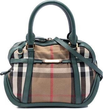 Burberry Pre-owned Burberry Small Leather Trimmed House Check Canvas Bridle Orchard Satchel Ladies KQBRSSCBQWZ0XIJP