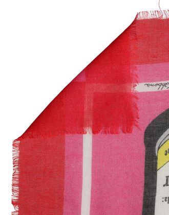 Dolce & Gabbana Womens Pink Dg Amore Print Neck Square Shawl 140cm X Scarf Silk Cashmere