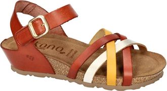 Yokono Monaco-245 Wedge Sandaal - Dames - Sleehakken - Bruin - 41 EU - Leer - Schoenen