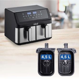 Eldom Freidora Sin Grasa Ideal, Doble Horizontal 9l, 8 Funciones - Incluido Secado De Alimentos