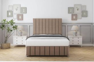 Comfort Beds Sara Plush Divan Base No Drawers - 26 Headboard-Footboard in Taupe | Size: Single