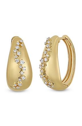 Bony Levy 18K Gold Mika Diamond Hoop Earrings, 20mm in 18K Yellow Gold at Nordstrom