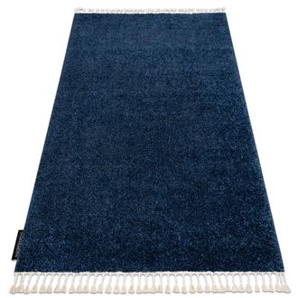 RugsX Rugsx - Alfombra Berber 9000 Azul Oscuro Franjas Bereber Marroqu&iacute; Shaggy Blue 200x290 Cm