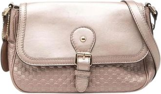 Gucci Pre-owned Cross Body Bags, female, Pink, Size: ONE SIZE Pre-owned Sukey Micro Guccissima Leather Shoulder Bag