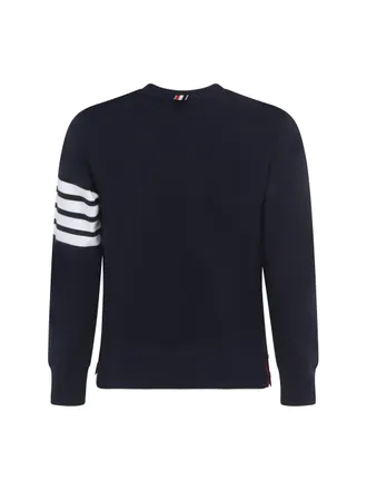 Thom Browne Striped Cotton Sweatshirt - Navy
