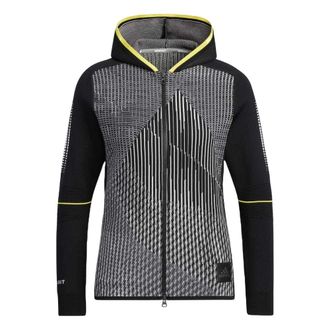 adidas (WMNS) adidas Statement Primeknit Hooded Jacket Asia Sizing Black Grey HG1676