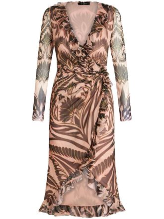 Etro Jurk met grafische print - Bruin