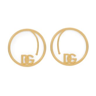 Dolce & Gabbana Earrings, female, Yellow, Size: ONE SIZE Golden Bijoux Earrings Engraved Logo