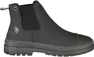U.S.Polo Association Black Polyester Ankle Mens Boots