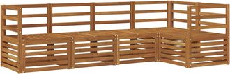 vidaXL Conjunto De Sof&aacute;s De Exterior 5 Uds. Natural Poli&eacute;ster Vidaxl