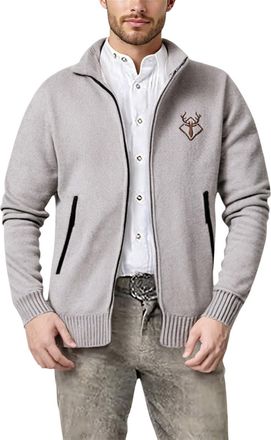 Generic Mens Cardigan Sweater Mens Casual Full Zip Cardigan Sweaters Knit Jacket Sweater Men, Size (Beige, M)
