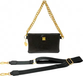 Think Royln Womens Fame Handbag In Black Python