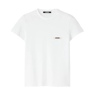 Jacquemus T-Shirts, female, White, Size: XS White Short-Sleeve T-Shirt for Women