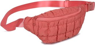 Sol and Selene Womens Quilted Nylon Belt Bag In Terracotta