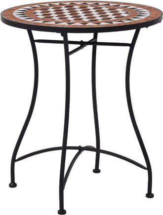 vidaXL Mosaic Bistro Table Brown 60cm Ceramic Vidaxl
