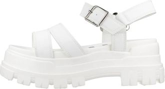 Buffalo Stijlvolle Platte Sandalen - Dames - Sandalen - Wit - 39 EU - Schoenen