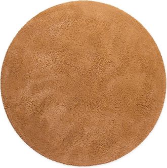 Wecon Home Alfombra de ba&ntilde;o terracota redonda de algod&oacute;n 80 cm