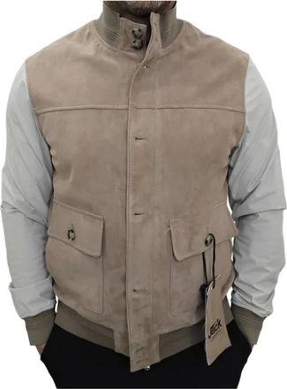 The Jack Leathers Jassen, Heren, Beige, M, Leer, Tribeca Mix. 119 Jas