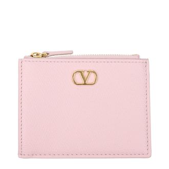 Valentino Garavani Damens Dokumentenhalter Rosa/Quarzleder