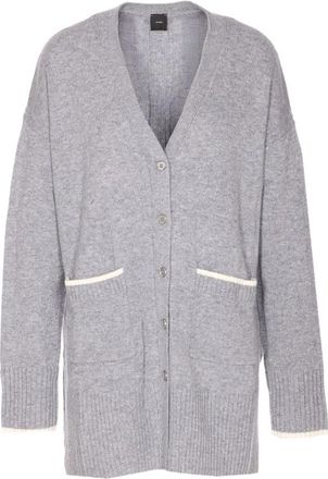 Pinko Tasmania Cardigan - Dames - Vesten - Grijs - S - Wol - Truien & Vesten