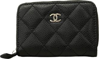 Chanel Black Grained Calfskin Coin Purse/Coin Case (Pre-Owned)