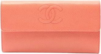 Chanel Pre-owned Wallets, female, Pink, Size: ONE SIZE Pre-owned Leather Wallet