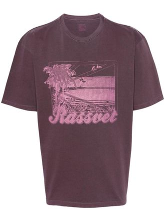 Rassvet graphic-print cotton T-shirt - men - Cotton - S - Purple