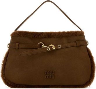 Miu Miu Brown Shearling Shoulder Bag